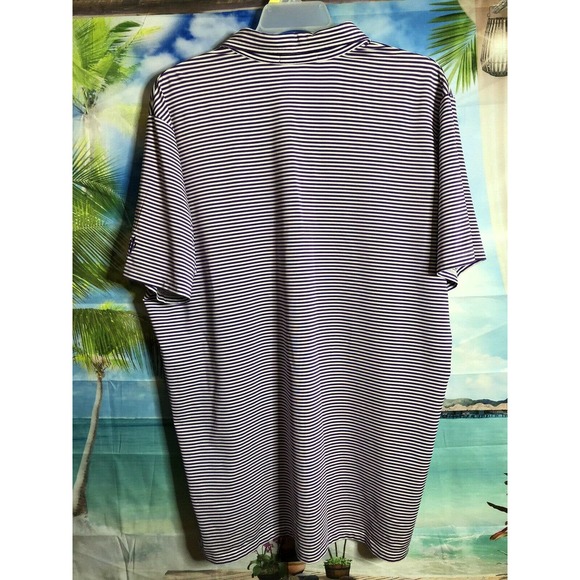 Ralph Lauren RLX Men's Polo Shirt Stripe Purple And White Size XL - Picture 7 of 7